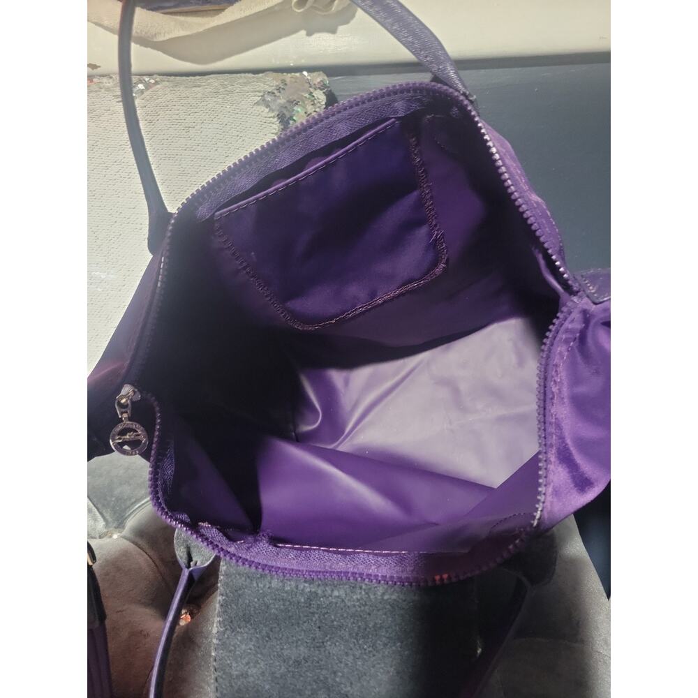 Auth LONGCHAMP Le Pliage Medium Nylon Purple w/ Original Strap ! - Picture 9 of 16